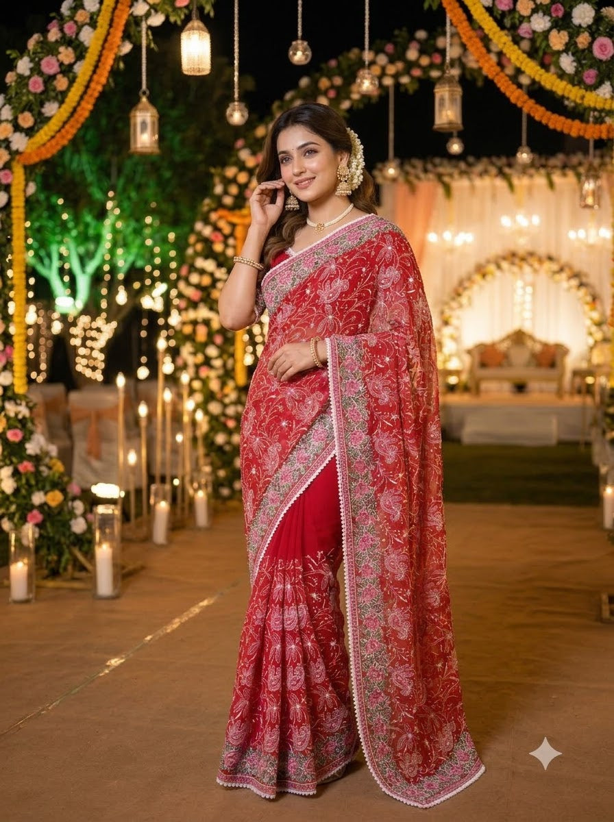 Cloudkiss Designer Georgette Saree