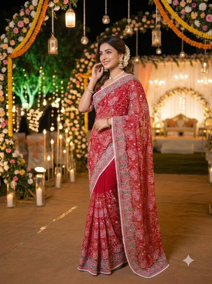 Cloudkiss Designer Georgette Saree