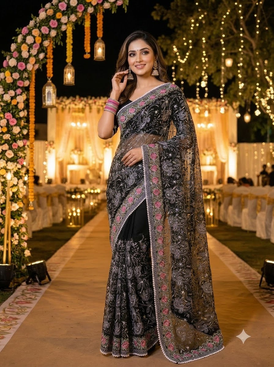 Cloudkiss Designer Georgette Saree