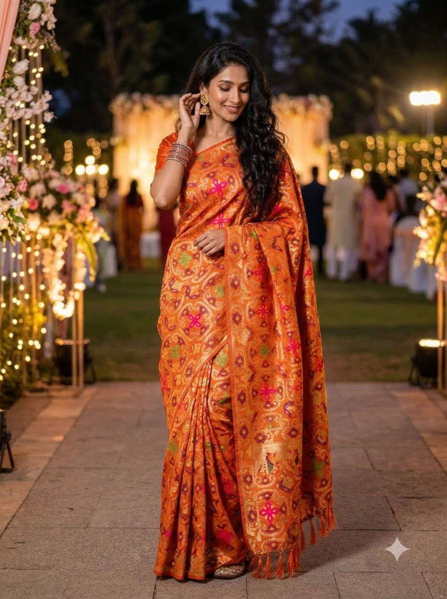 AUREVA Banarasi Patola Silk Saree