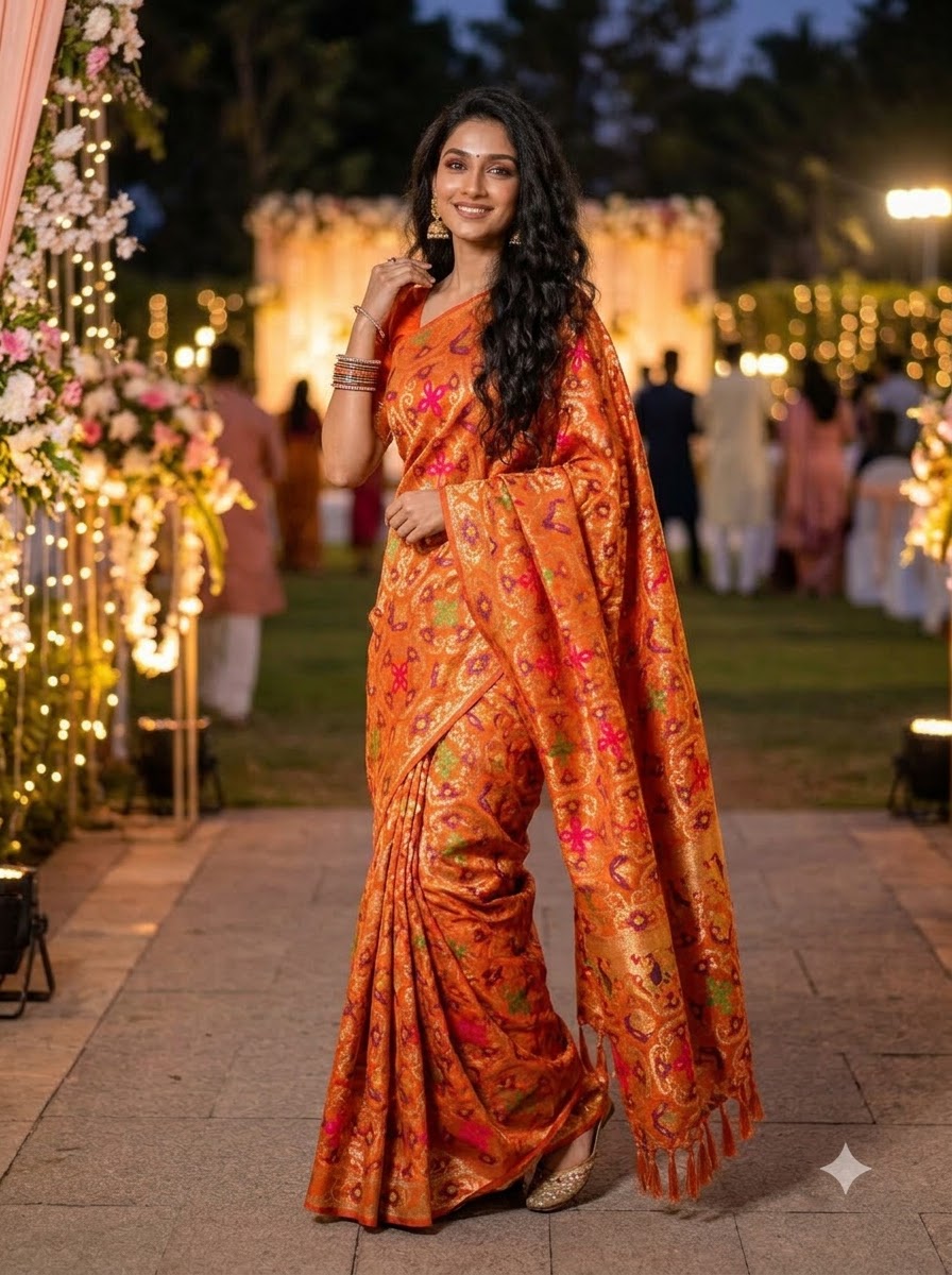 AUREVA Banarasi Patola Silk Saree