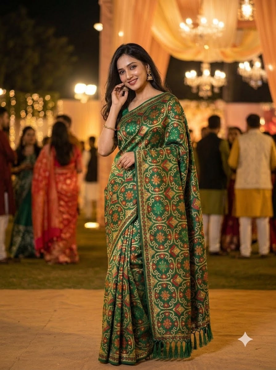 AUREVA Banarasi Patola Silk Saree