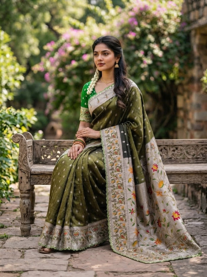 Caught Your Eye Tissu Paithani Silk Banarasi Saree