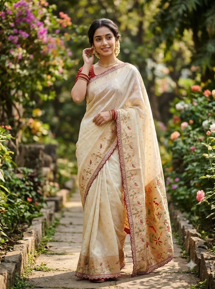 Caught Your Eye Tissu Paithani Silk Banarasi Saree