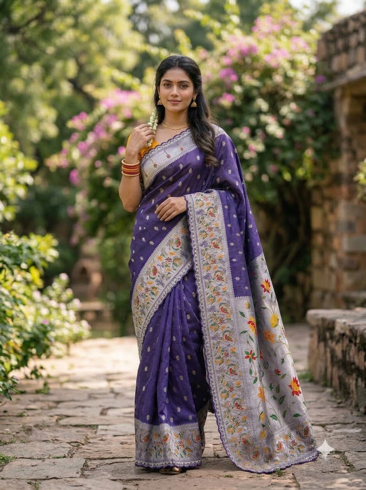 Caught Your Eye Tissu Paithani Silk Banarasi Saree