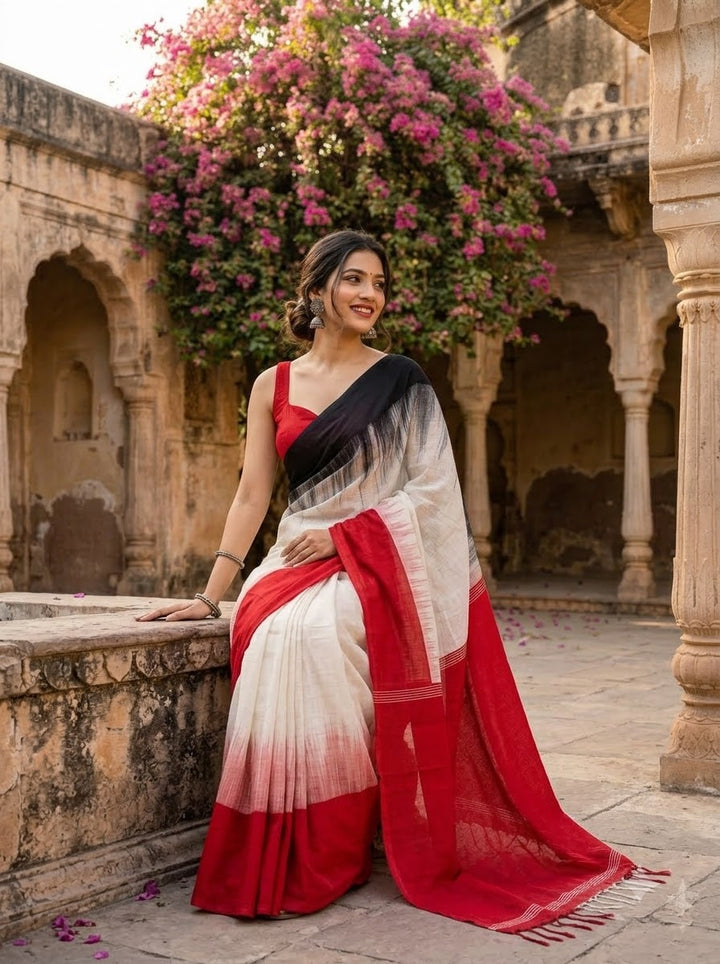 Khadi Cotton Ikkat Saree