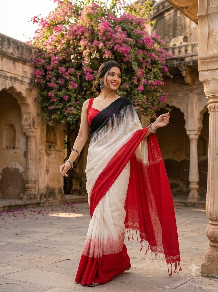 Khadi Cotton Ikkat Saree