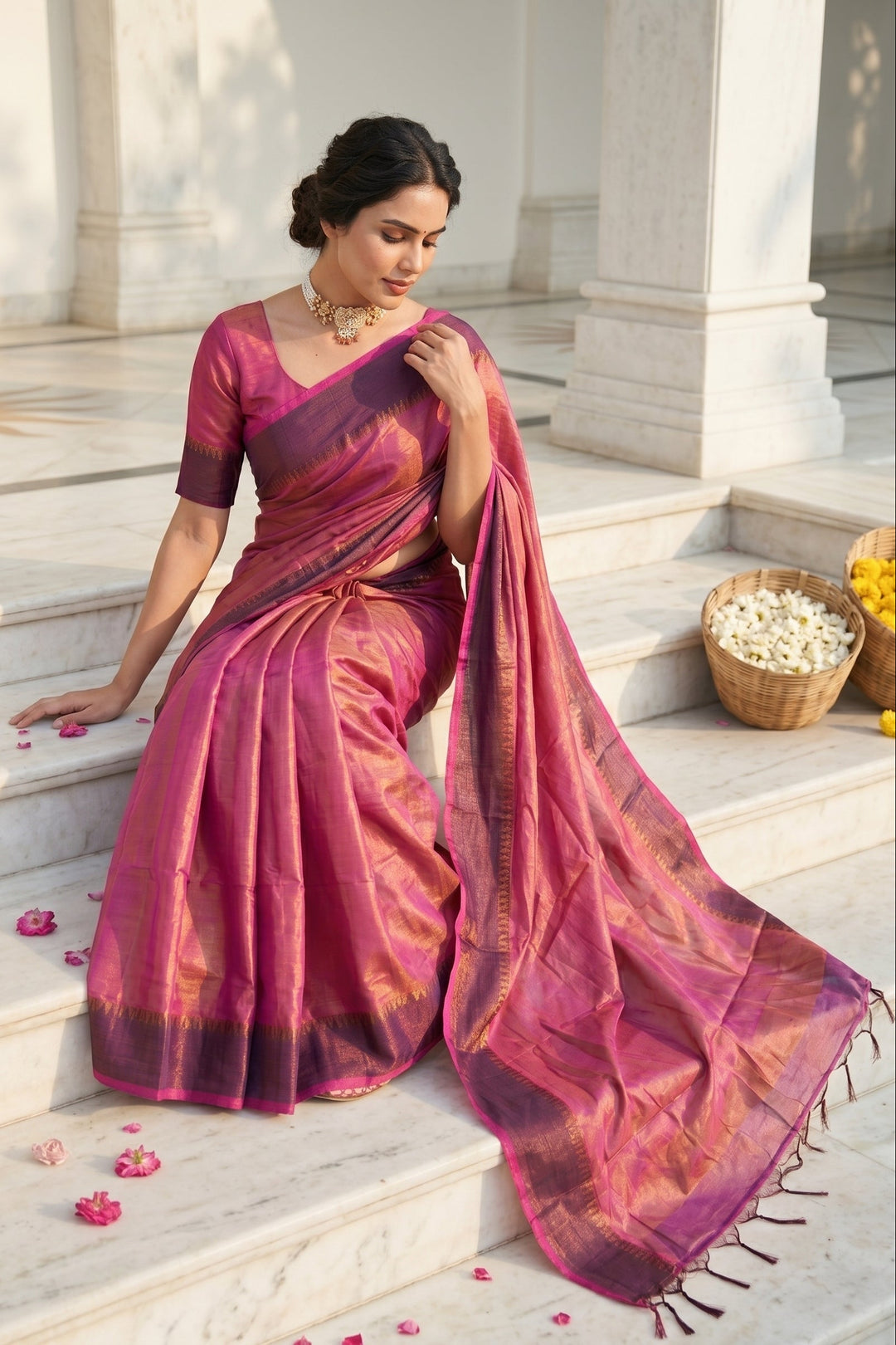 Srotaswini Tissue Cotton saree