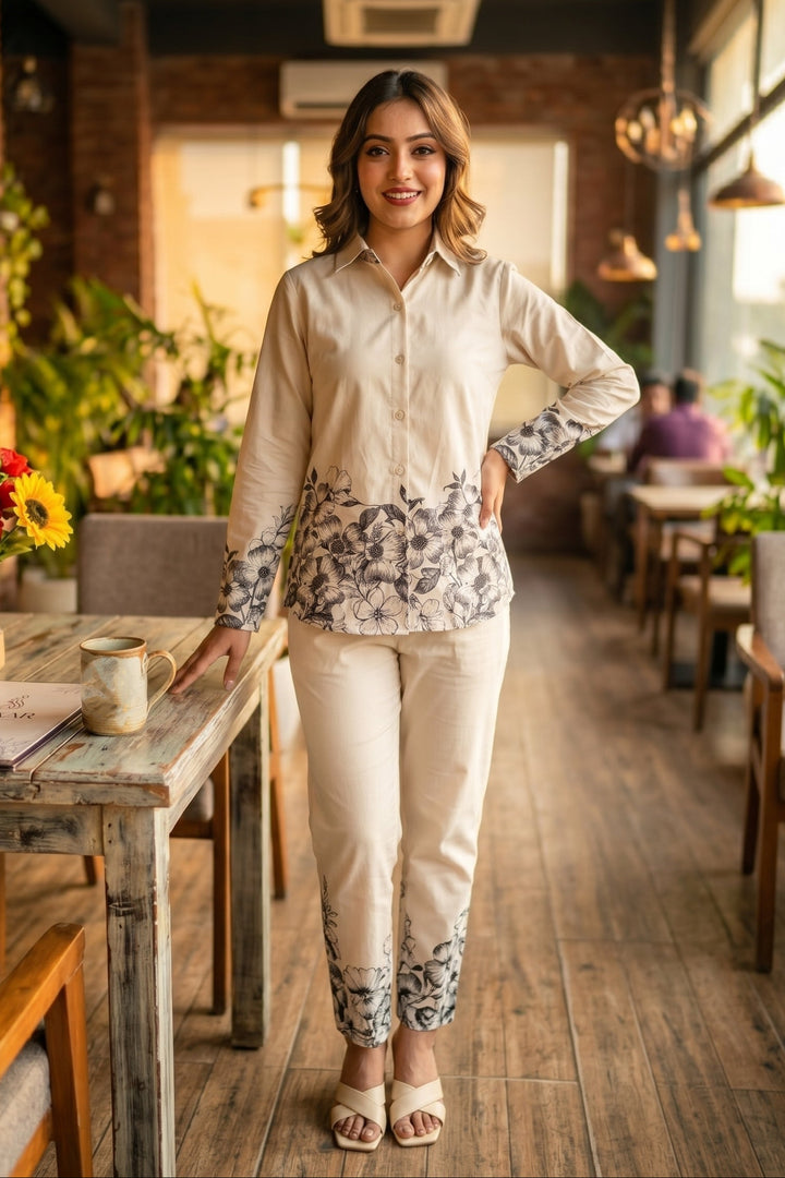 Digital Print Style Muslin Coord Set