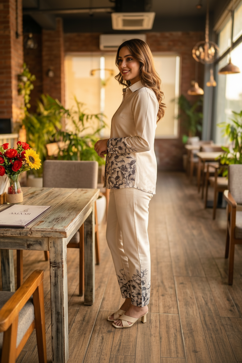 Digital Print Style Muslin Coord Set