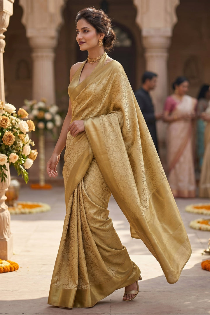 The Golden Lily Banarasi Tissue Silk Saree