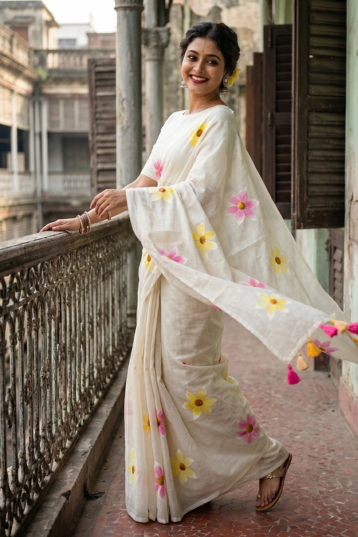 Kanak Pushpo Mul Cotton Saree