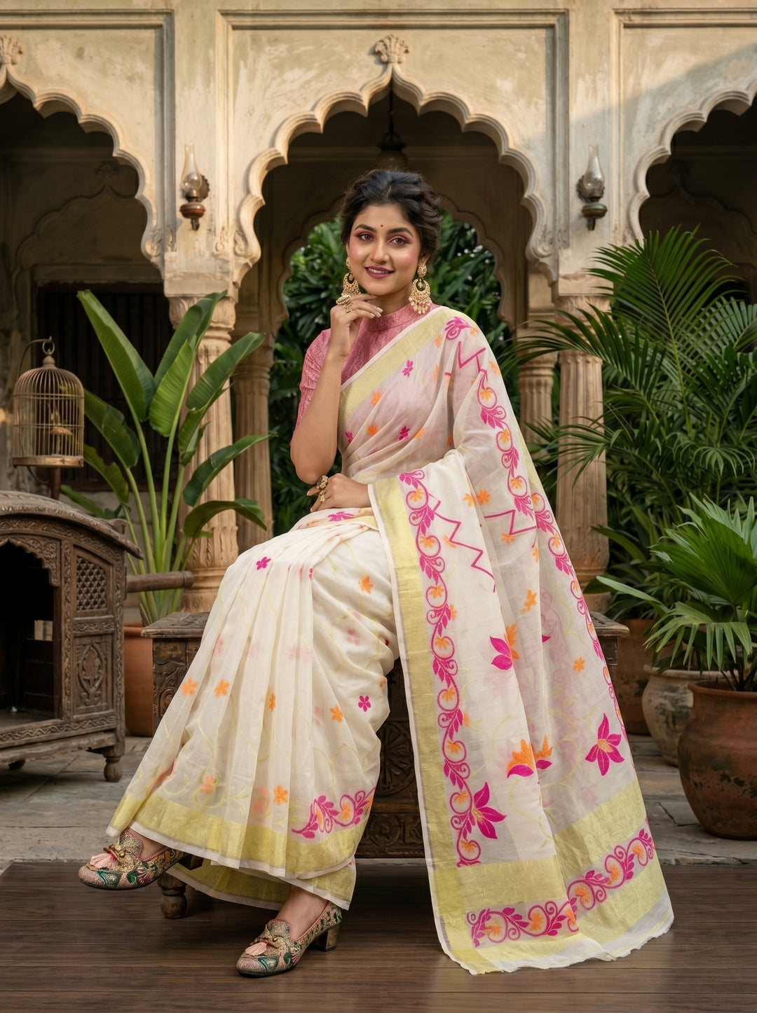 Nirjharini Dhakai Jamdani Saree