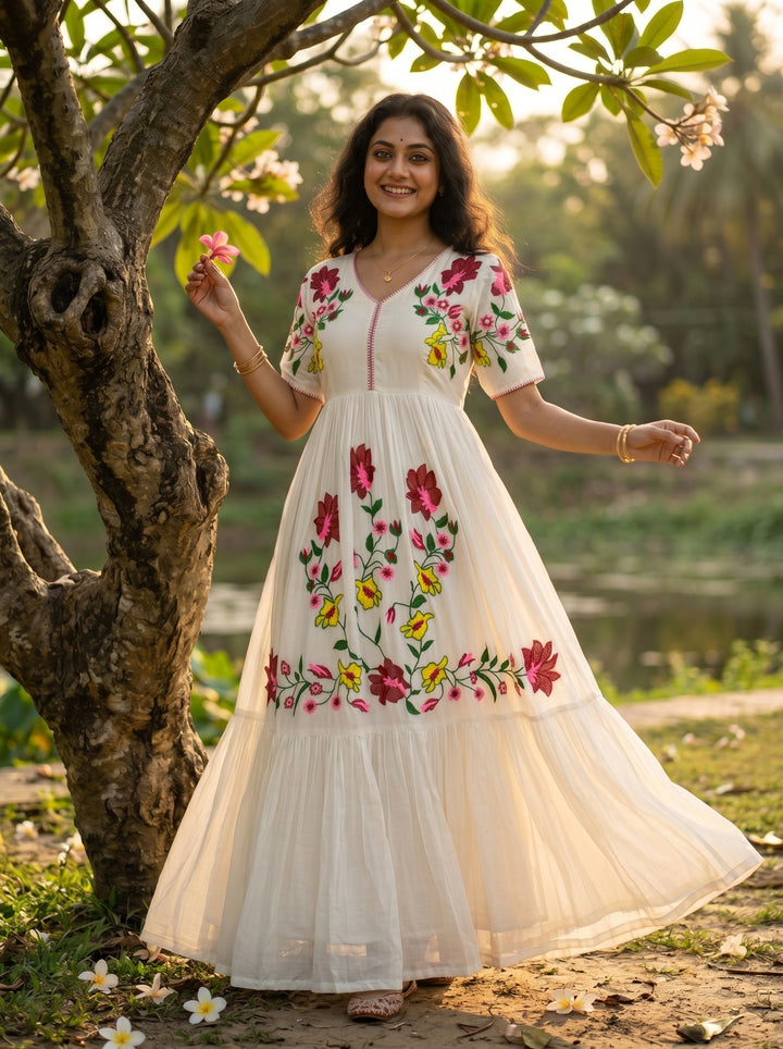 Moonflower Embroidered Dress