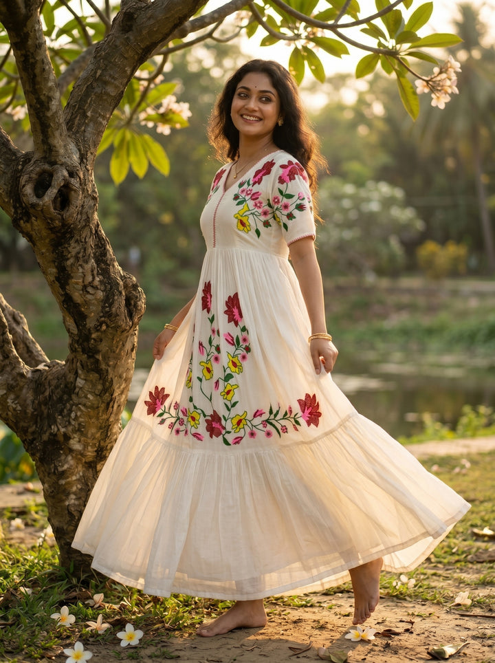 Moonflower Embroidered Dress
