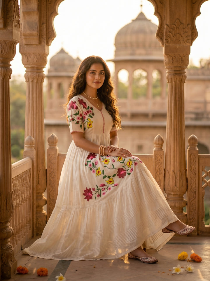 Moonflower Embroidered Dress