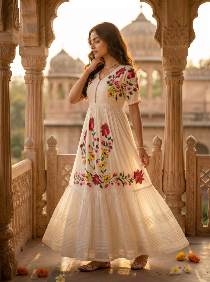 Moonflower Embroidered Dress
