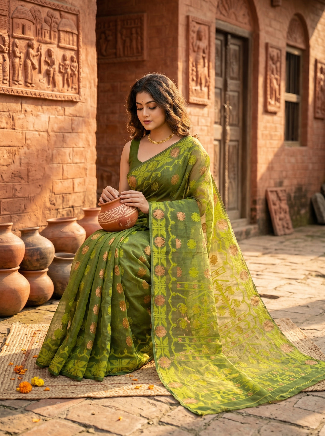 Kanaklata  Jamdani  Saree