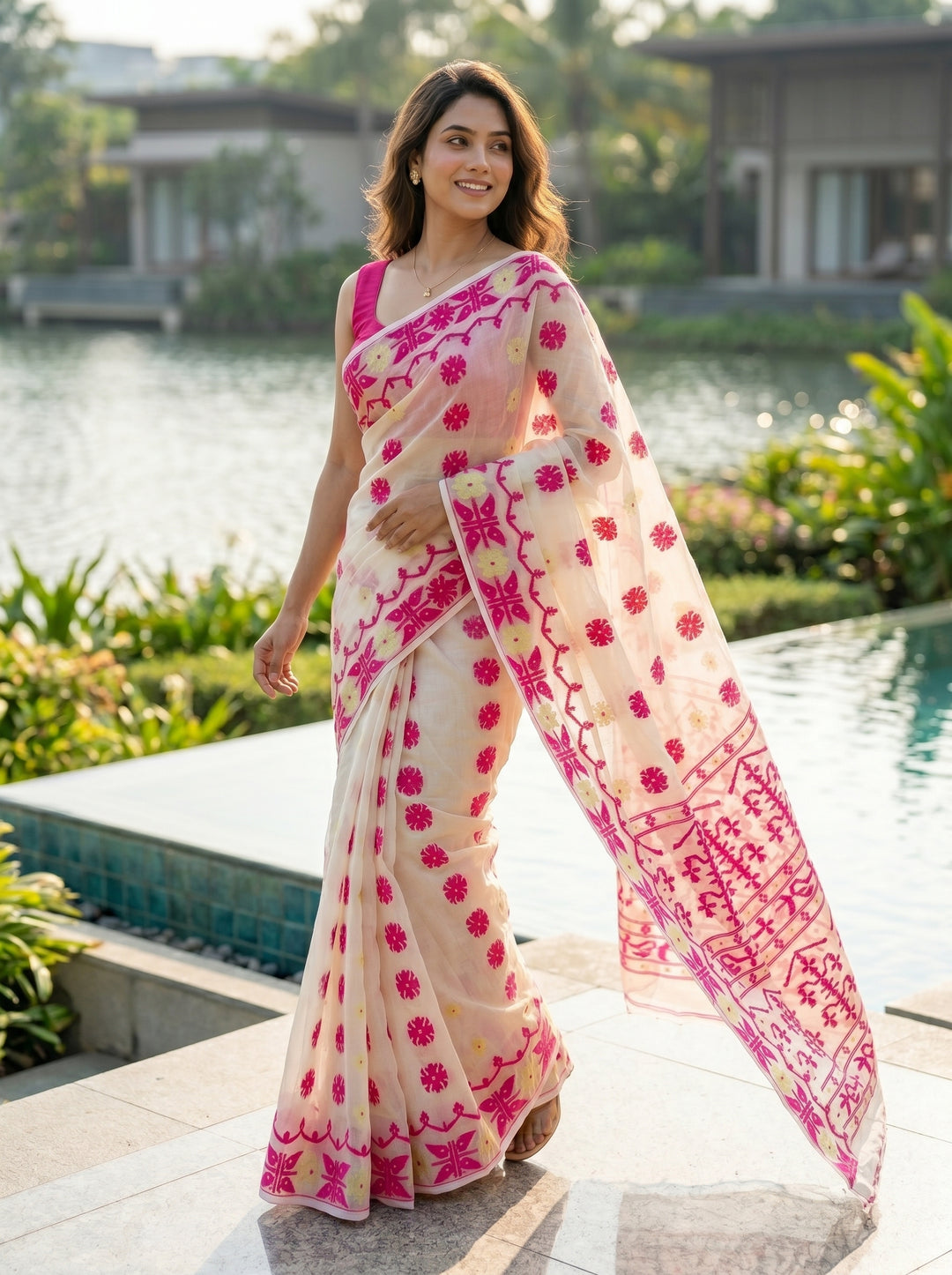 Kanaklata  Jamdani  Saree