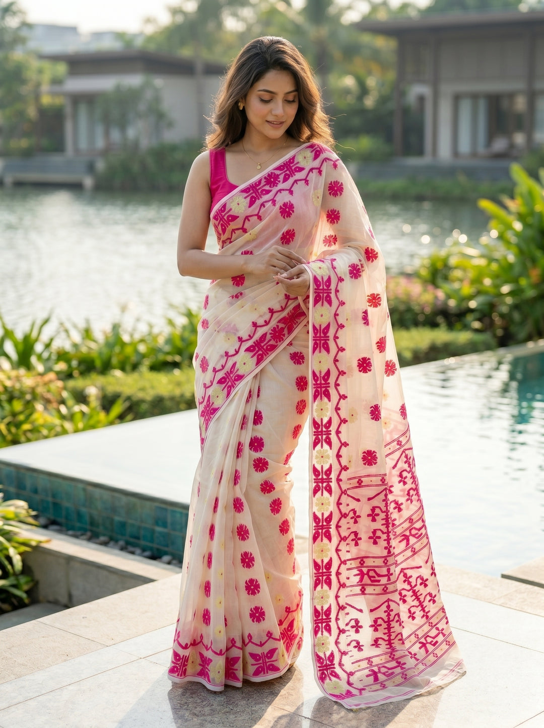 Kanaklata  Jamdani  Saree