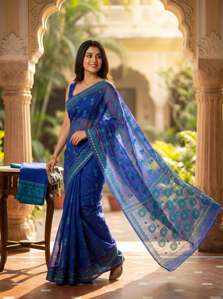 Pata Bahar Bengal Jamdani Saree