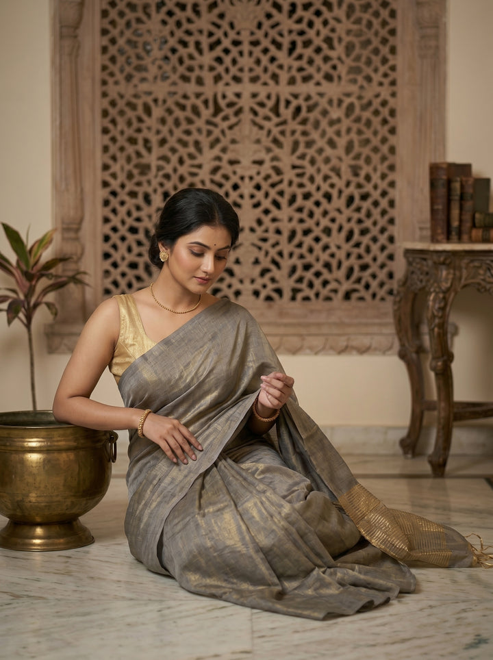 Sonar Sutra Tissue Linen Saree