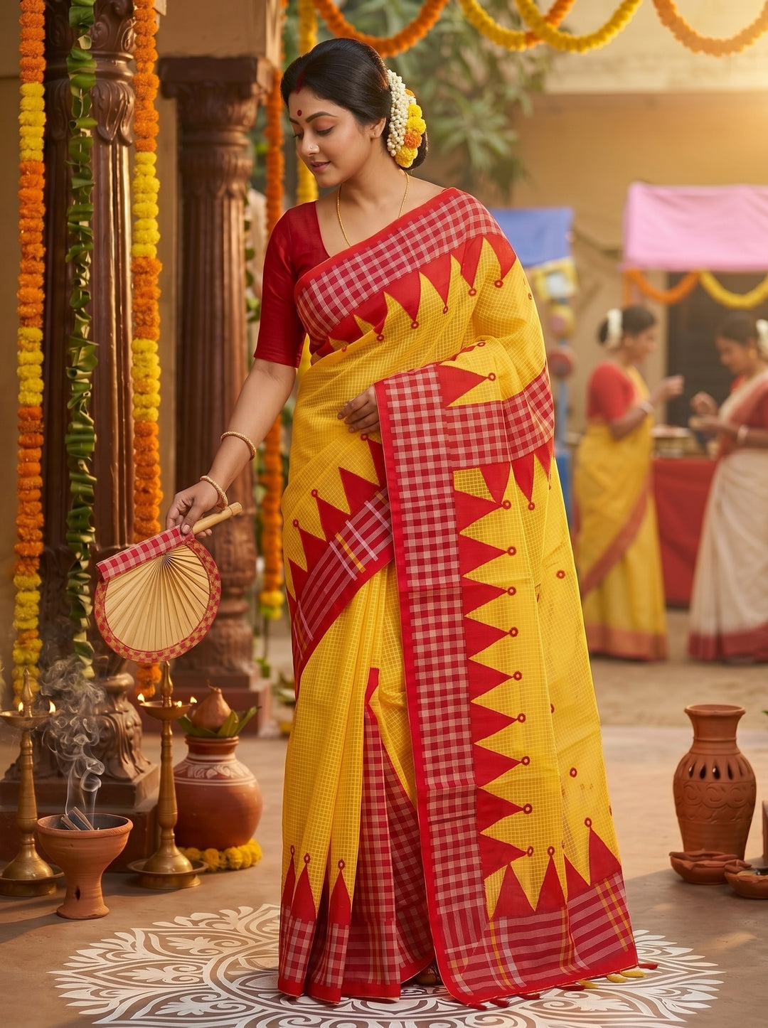 LokKatha Nakshi Temple Saree