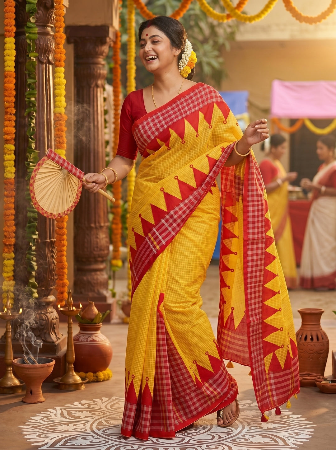 LokKatha Nakshi Temple Saree