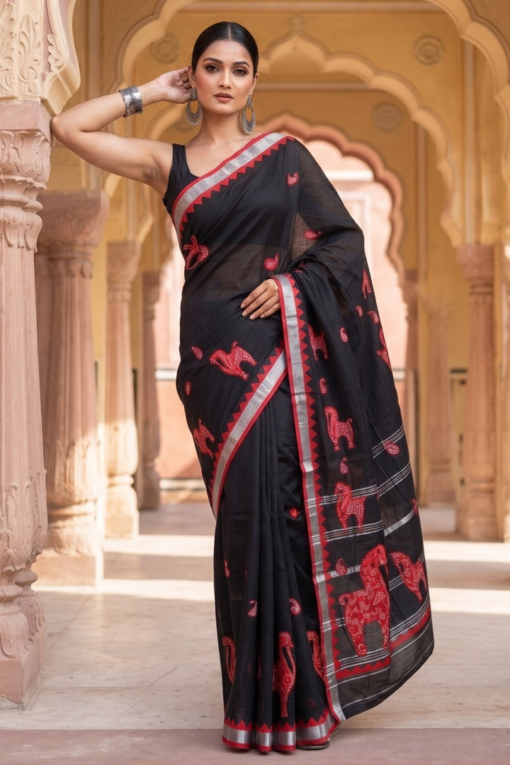 Ashwaroop Madhubani Patch Work Saree