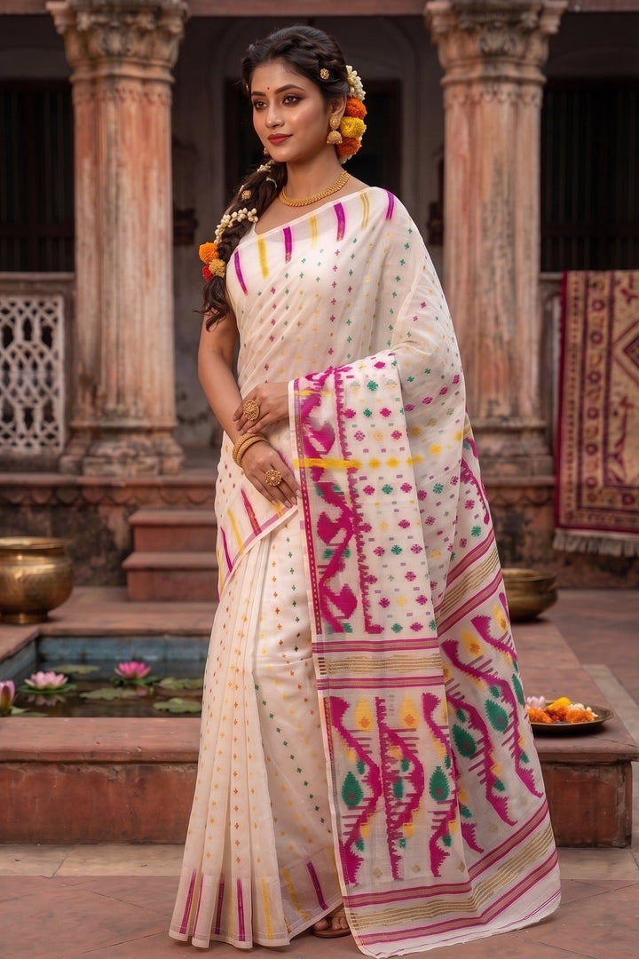 Nakshi Dhara Bengal Jamdani Saree