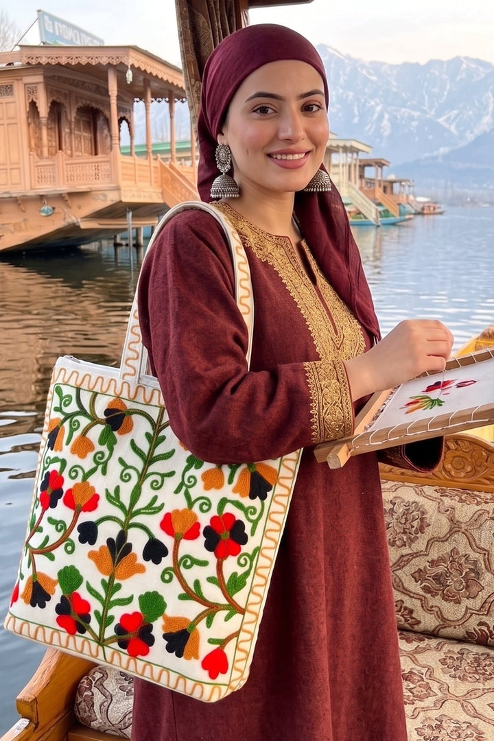 Threads of Wonder - Embroidered Tote Bag