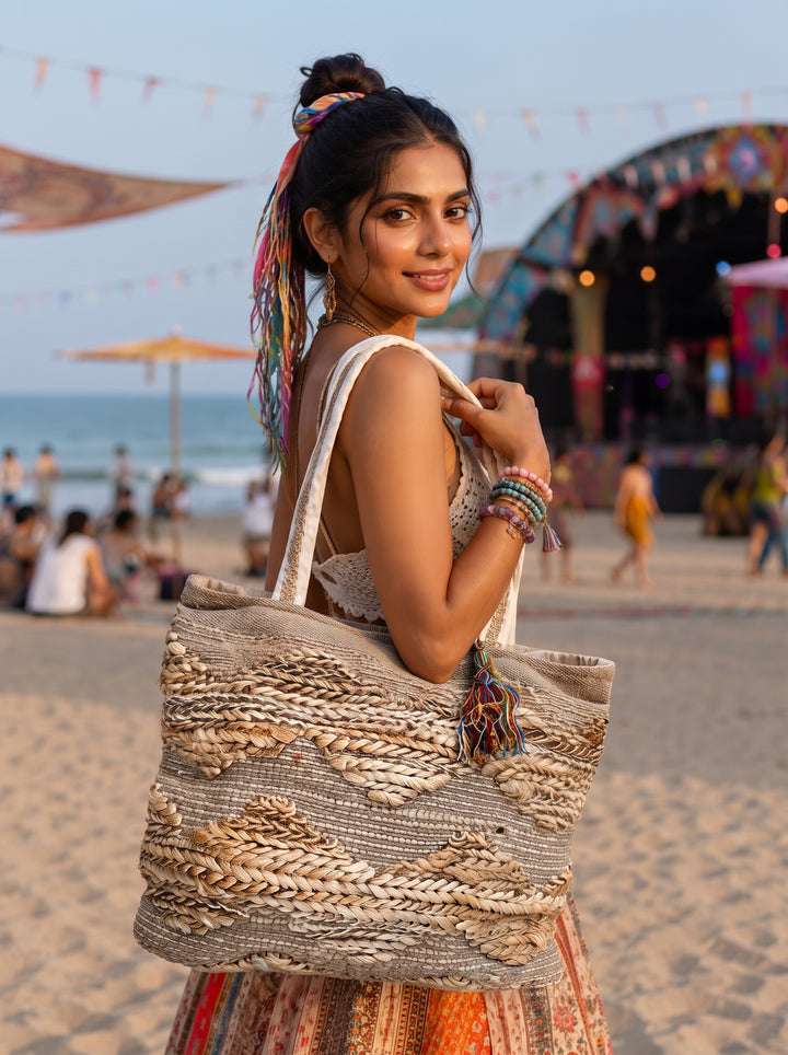 Carefree Spirit - Oversized  Textured Tote Bag