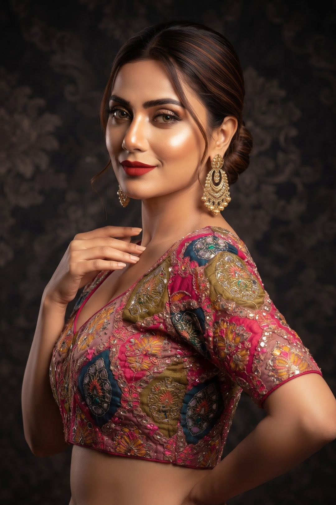Dreams Become Design – Designer Zari & Sequins Crepe Blouse