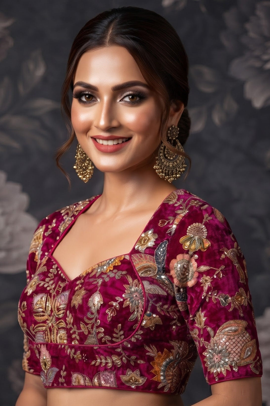 Own The Crown – Designer Zari & Sequins Crepe Blouse