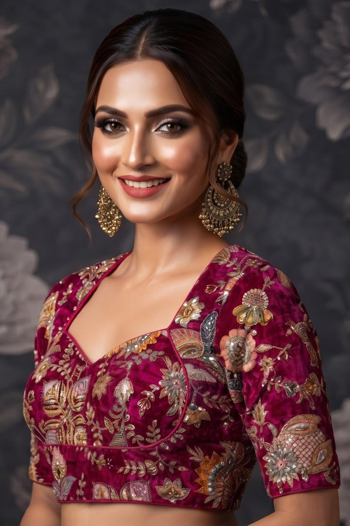 Own The Crown – Designer Zari & Sequins Crepe Blouse