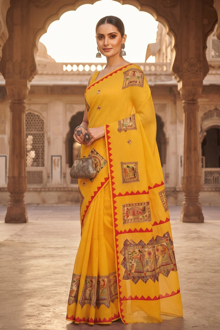 Surya Madhubani- Madhubani Patch Work Saree