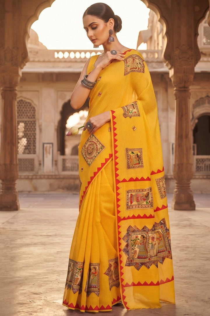 Surya Madhubani- Madhubani Patch Work Saree