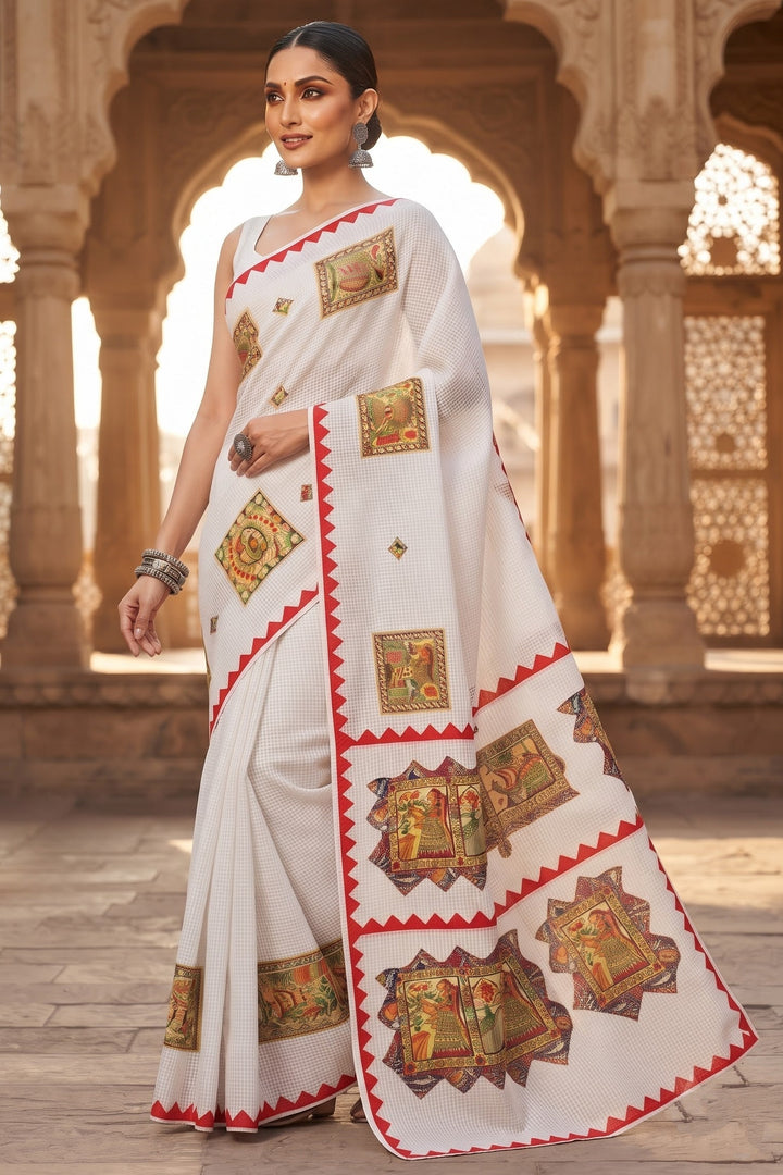 Surya Madhubani- Madhubani Patch Work Saree