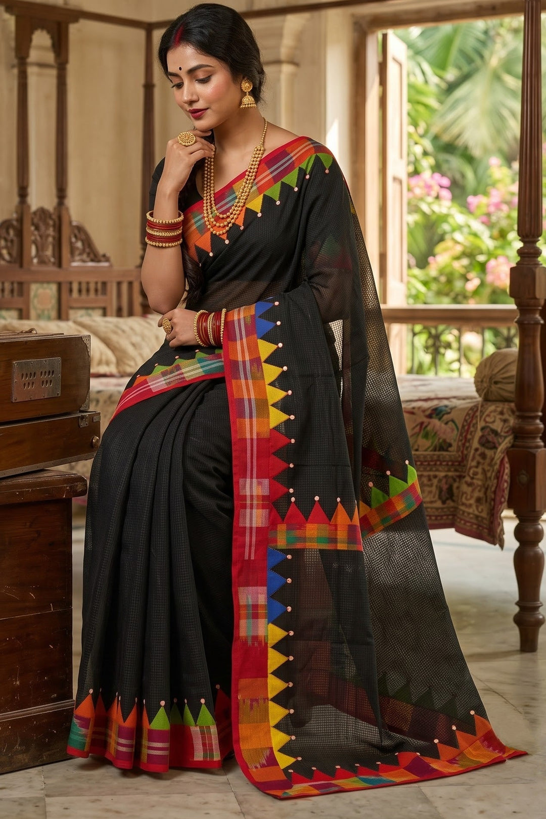 Dirgho Kahini- Temple Saree