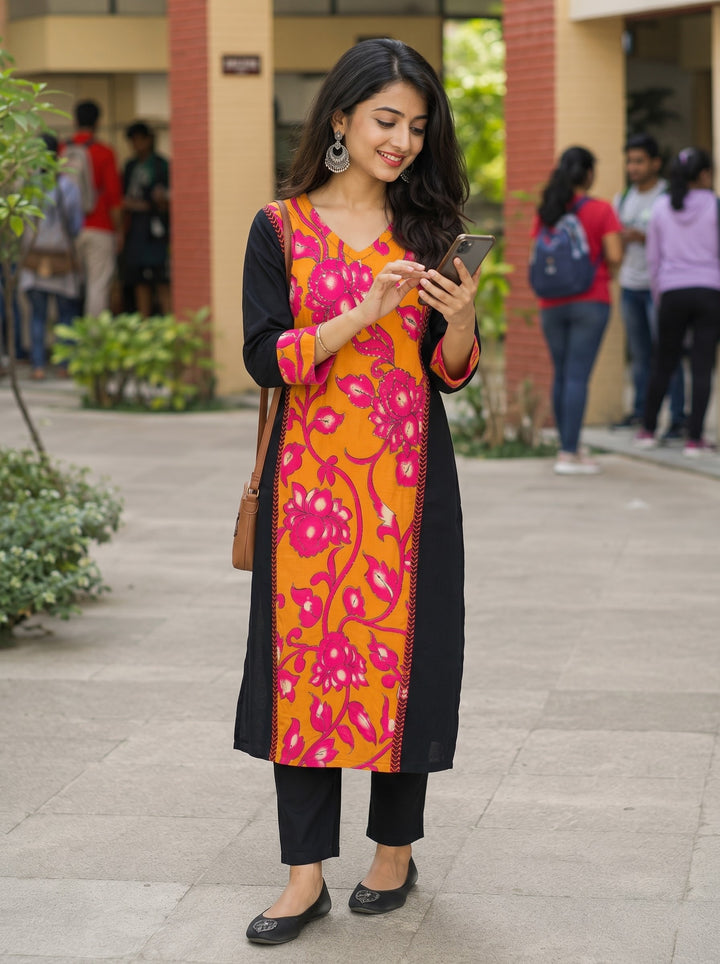 Meetings to Moments- Cotton  Kurti Set