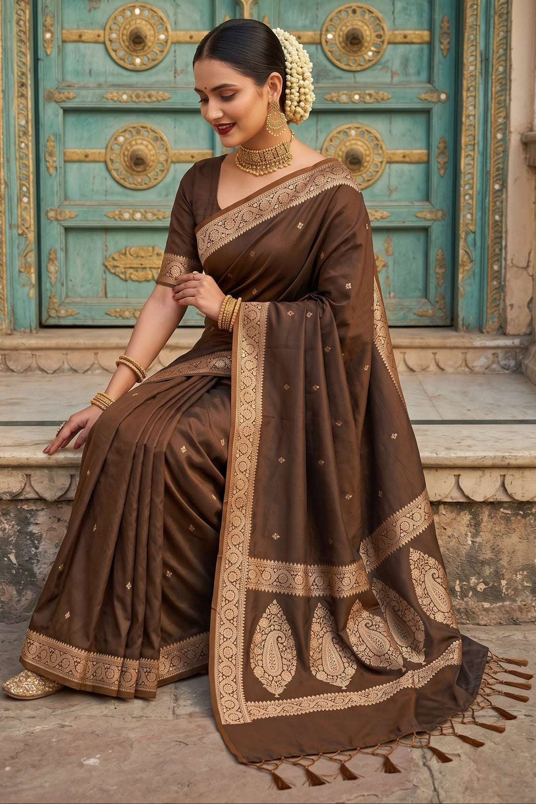 Maharani Moment - Muga Katan Silk Saree