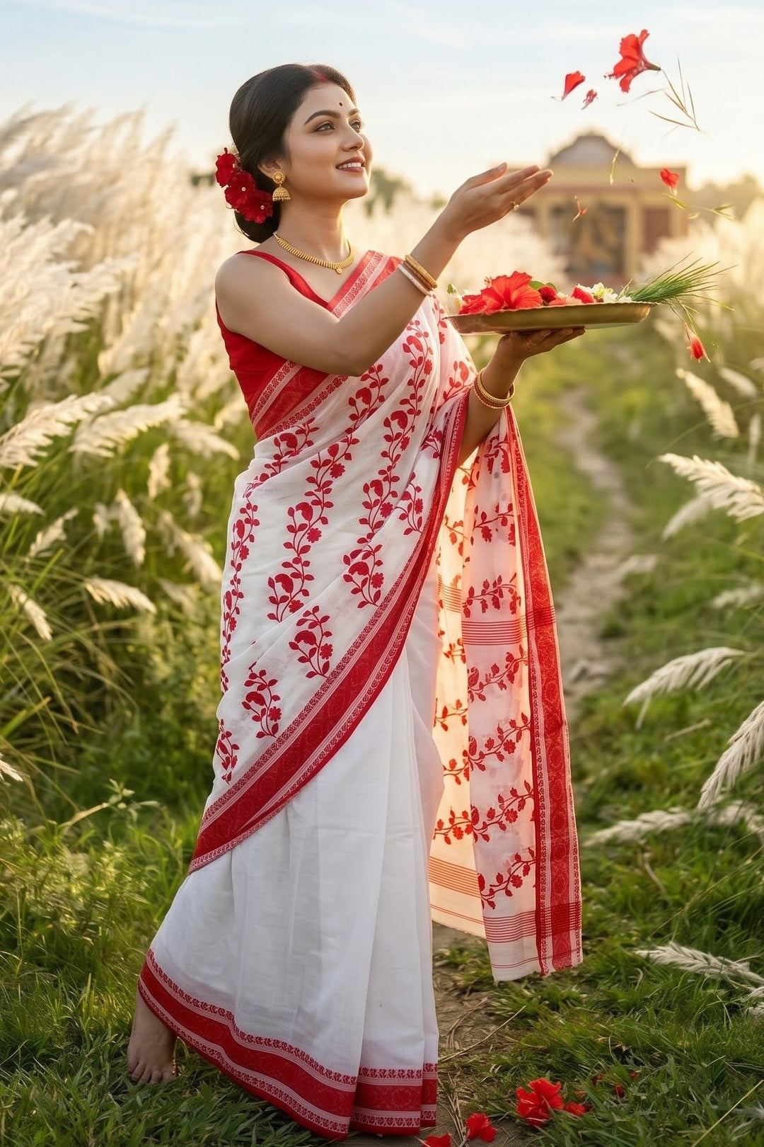 Ashtami Tangail Tant Cotton Saree