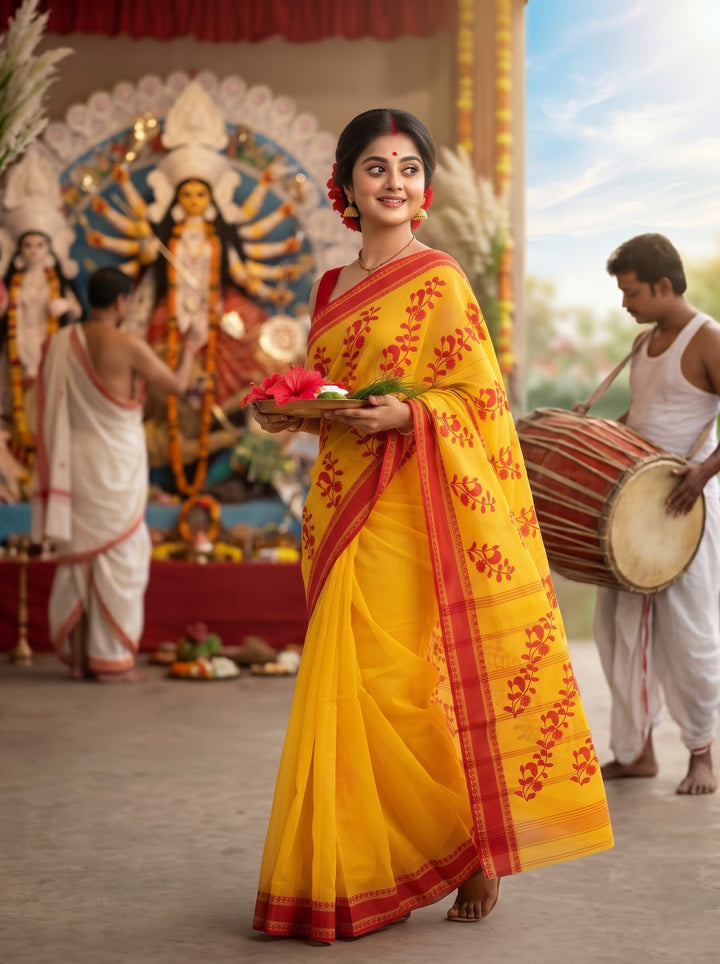 Ashtami Tangail Tant Cotton Saree