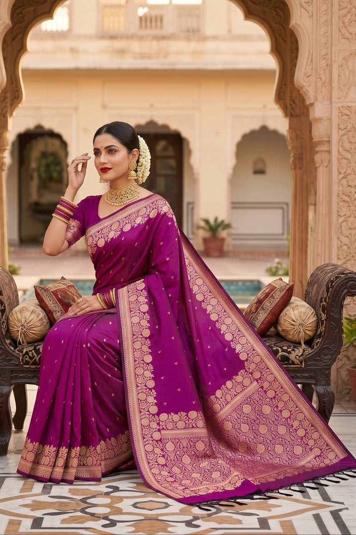 Flame of Passion - Muga Katan Silk Saree