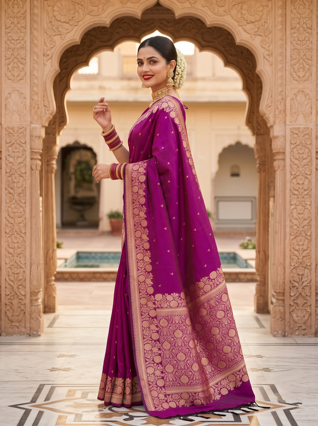 Flame of Passion - Muga Katan Silk Saree