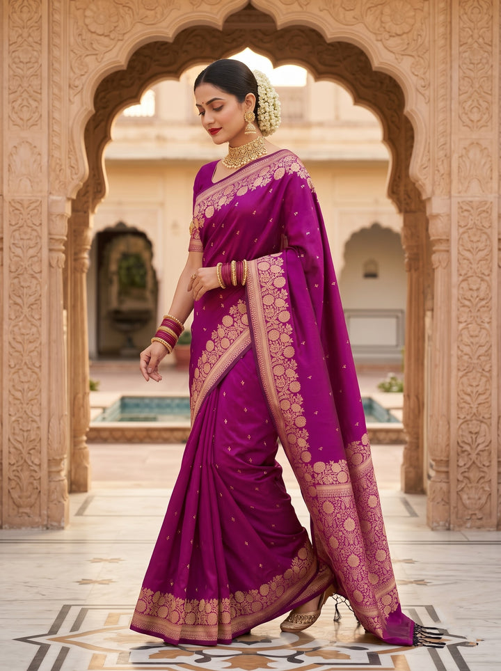 Flame of Passion - Muga Katan Silk Saree