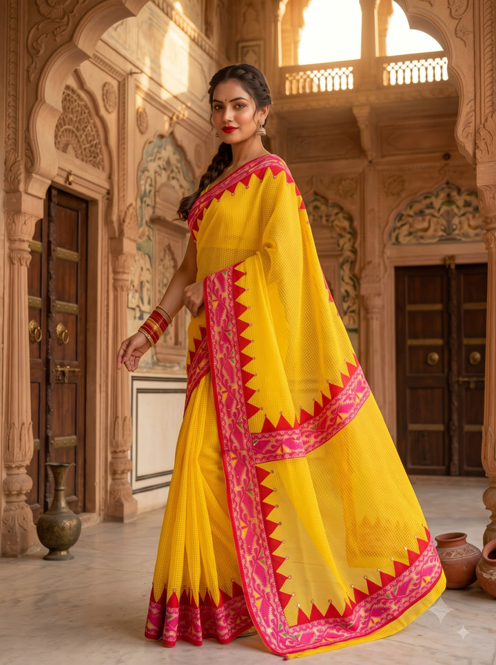 Roudrarekha Jamdani Applique Work Kota Saree
