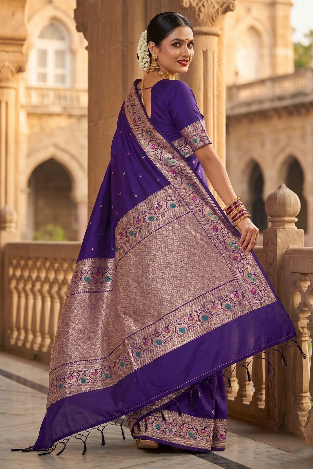 Crown of Desire - Muga Katan Silk Saree