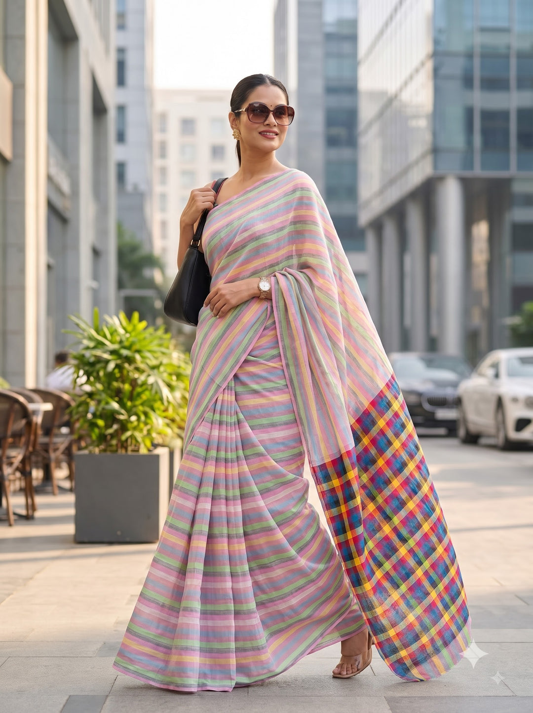 Saptaranga Khadi Cotton Saree 11