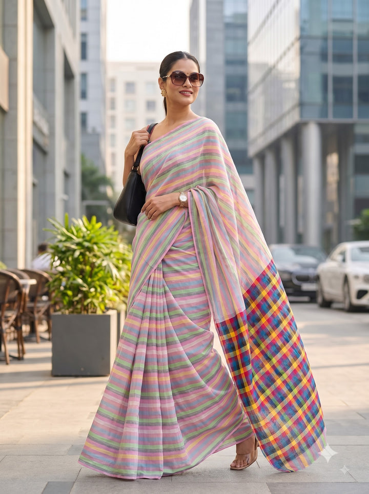 Saptaranga Khadi Cotton Saree 11